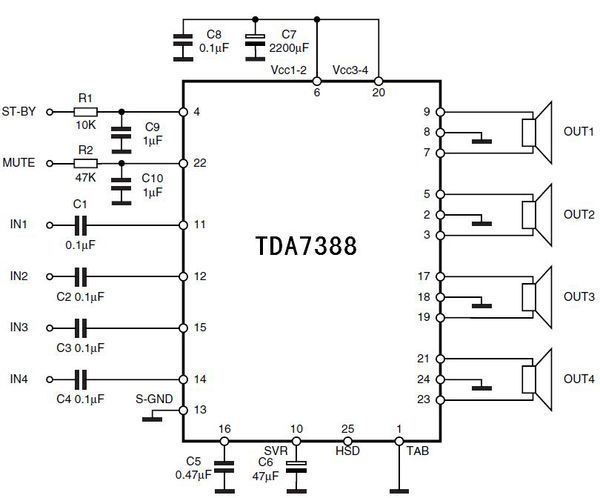 tda7388功放套件电路图图片