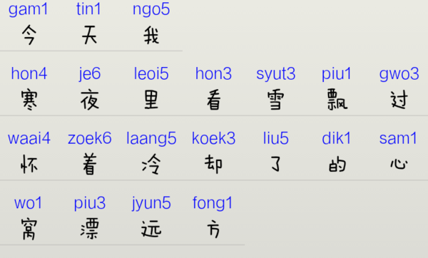 粤语不知怎么发音,字体后面类似拼音的字母怎