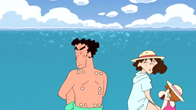 蜡笔小新小短剧:对广志来说,海边真好!