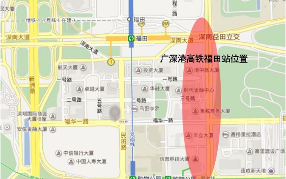 深圳福田高铁站地图图片