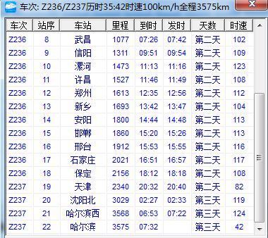 z236今天大概几点到哈尔滨