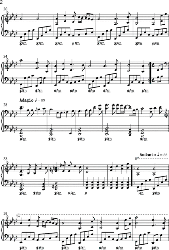 july somewhere 钢琴谱