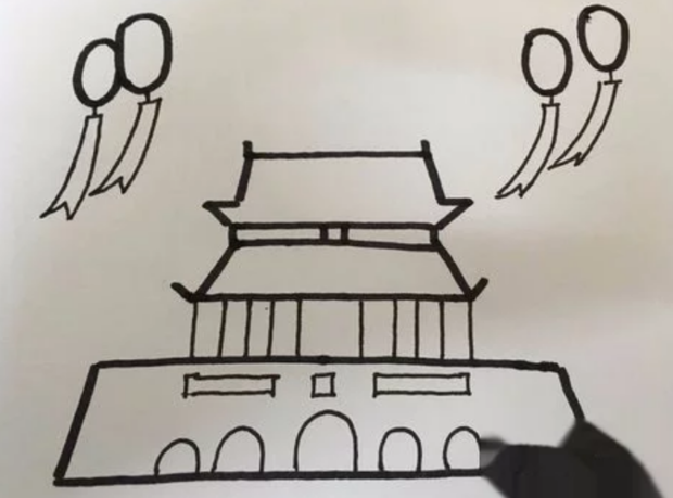 怎么画天安门建筑卡通画？手绘天安门简笔画教程_360新知