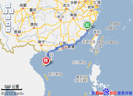 福州上海三亚地理位置,哪个离三亚更近