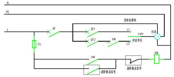 自带蓄电池灯接线图图片