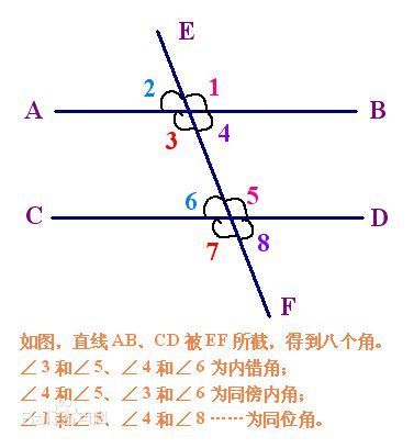 内错角相等两直线平行图片