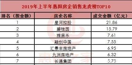 2019中国房企排名富力