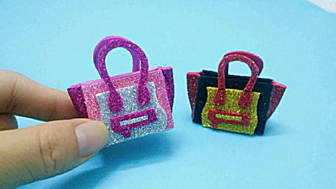 手工diy迷你笑脸手提包,芭比娃娃也能拥有 大牌包包  简单漂亮