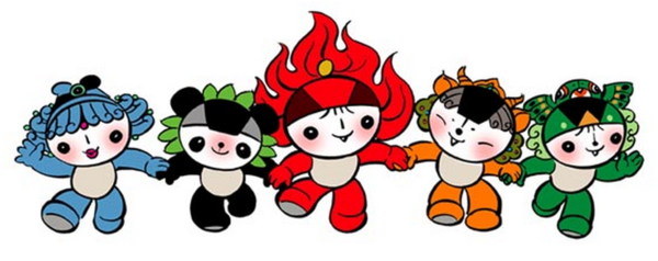 简单的奥运五娃动漫图画