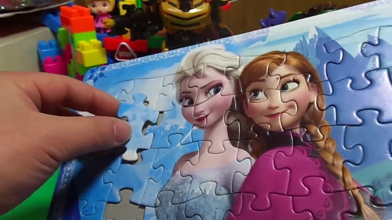 冰雪奇缘拼图游戏 拼装玩具 爱莎公主迪士尼公主