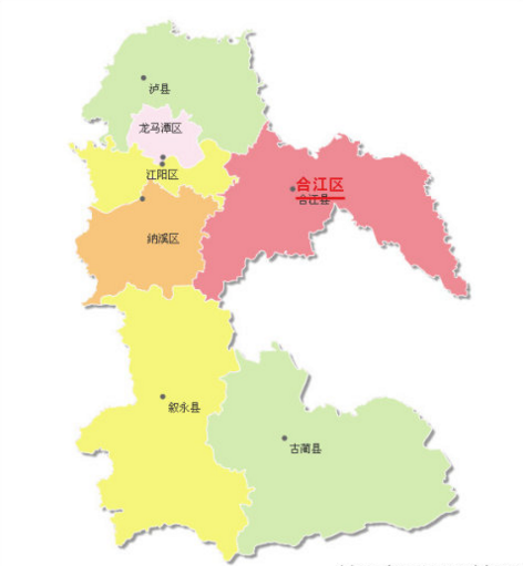 隶属四川省泸州市,位于四川盆地南部,长江,沱江交汇处
