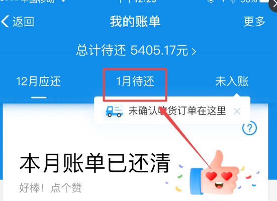 花呗这个月已经还了,没有逾期,怎么显示全部待还,也是什么意思?
