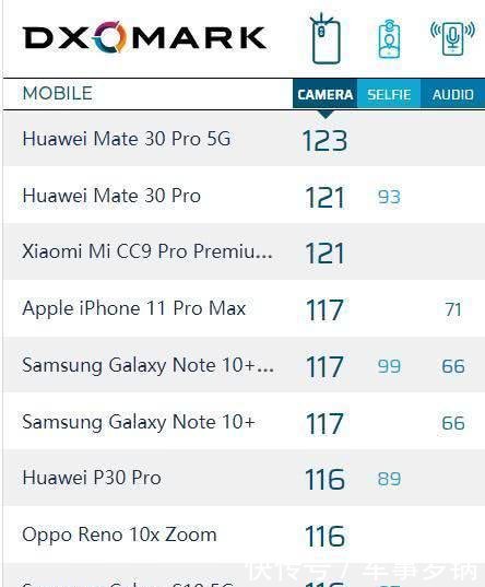 华为mate30pro综合排名