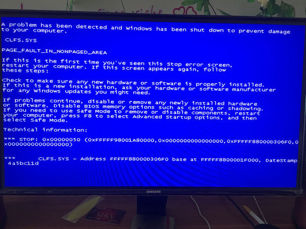 电脑不能开机蓝屏