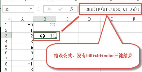 Excel 数组求和公式如何去除负数,只计算正数