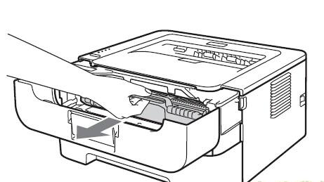 BROTHER打印机卡纸了提示(打开前盖,拿出晒