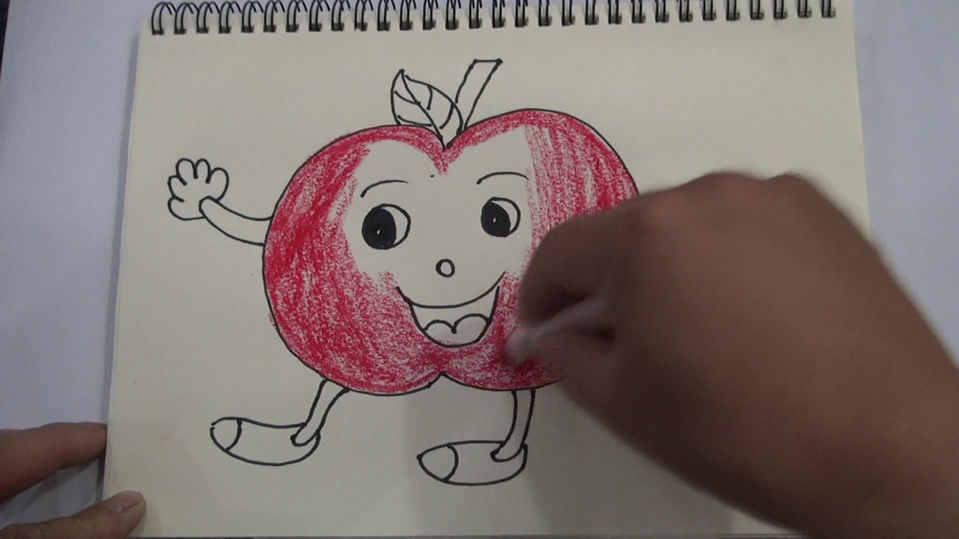 小杨儿童画苹果宝宝