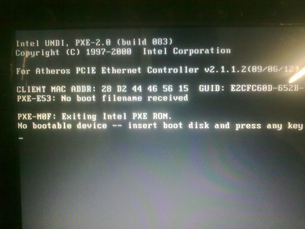 u盘安装ubuntu完成重启后电脑显示no boot file