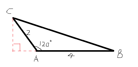 在三角形abc中,角a等于120度,ab等于4,ac等于2,则sinb的值是