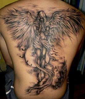 我想纹个满背的天使纹身,要多少钱?我想要图片