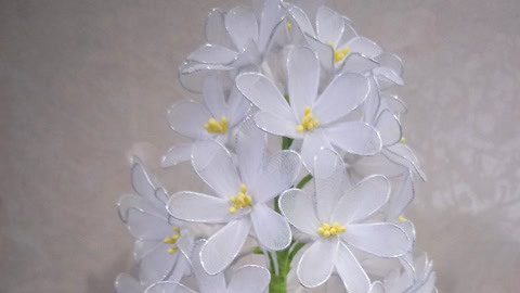 diy风信子丝网花手工制作视频教程