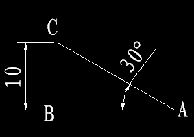 tana=bc/ab,ab=bc/tan30=10/0.