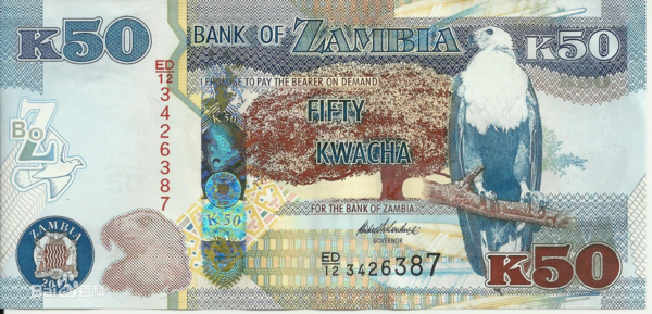BANK OF ZAMBIA 是那个国家的货币 K50