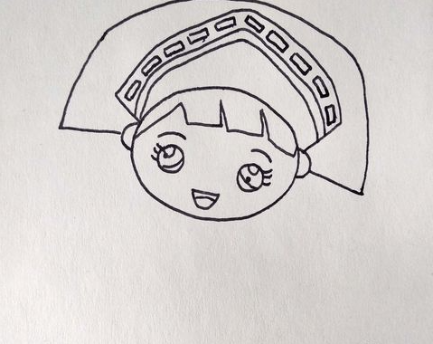 怎样画出苗族服装简笔画?