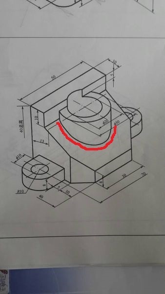 cad轴测图中圆柱与圆柱贯通线怎么画