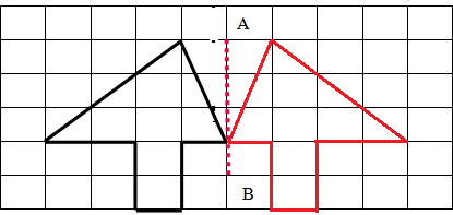 以线段ab为对称轴画出下面图形的对称图形