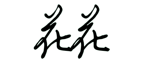 花花两字的艺术签名