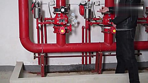 湿式报警阀组 放水试验演示