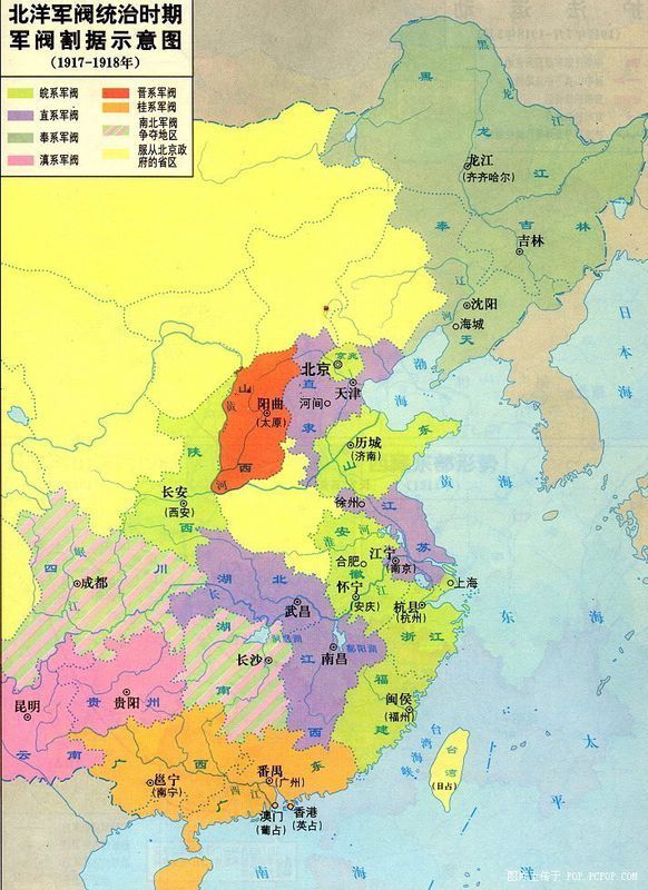 八年级人教版历史上11课北伐战争形势图中黄色部分代表什么?谢谢