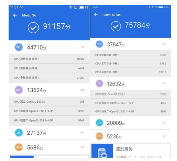 红米5plus和魅蓝s6哪个好