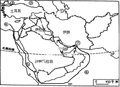 西亚地图手绘图片