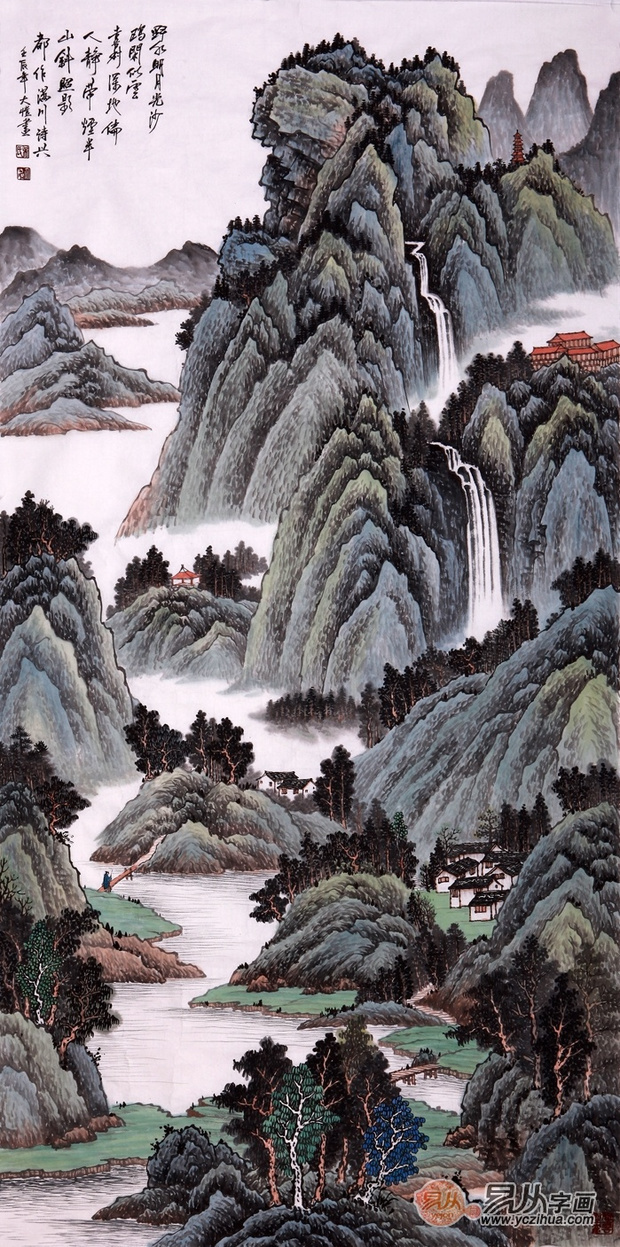 装饰 收藏 吴大恺竖幅山水画作品《沙鸥闲似云》作品来源:易从网