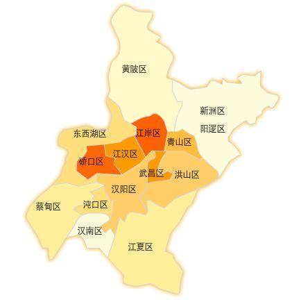 武汉地图各个区图片
