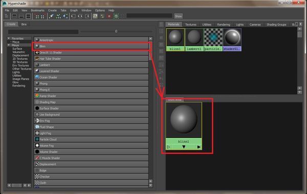 maya2012 hypershade窗口如何创建材质球