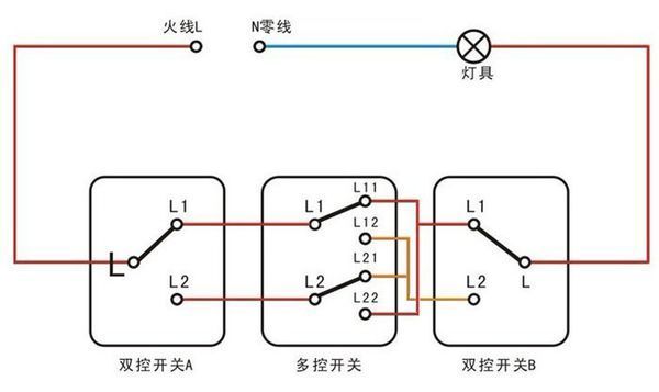 厕所开关怎么接线图解图片