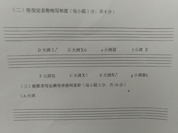 构成指定和弦a小调的XII和弦