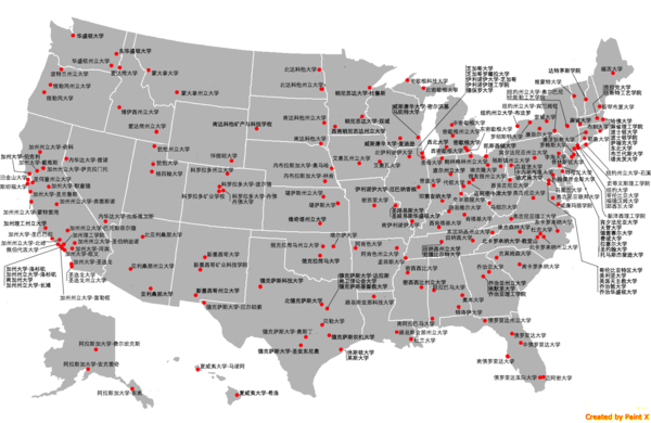 哪里有详尽的美国大学分布地图?