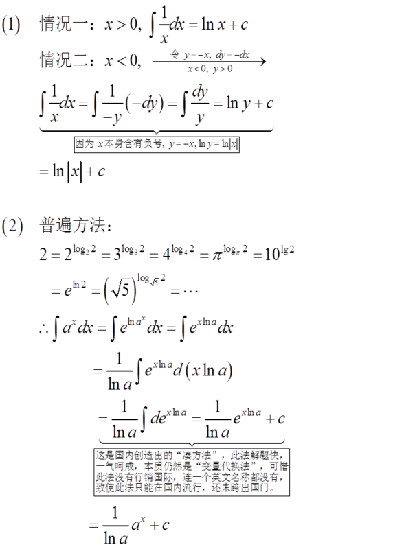 基本积分表推导过程图片