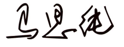 [马思纯]这几个字 个性签名的写法示范 如下图所书