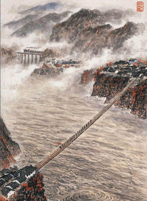 金沙江浊浪滔天,拍击着高耸入云的峭壁悬崖,热气腾腾.