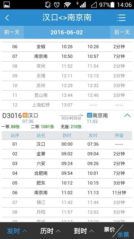 我买的汉口到南京南的火车票可以到合肥南站上