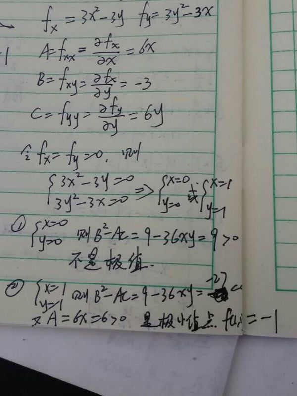 高数偏导数极值问题~求公式过程~具体请看图
