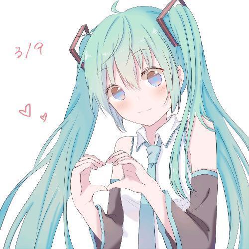 一个动漫女生用手摆成爱心 图片