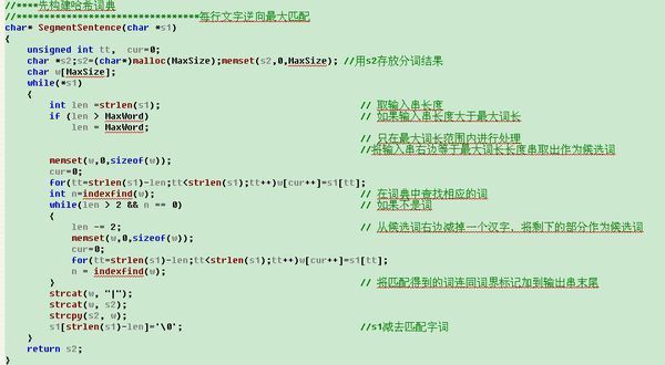 C++中中文分词需要什么算法,还有其中的伪