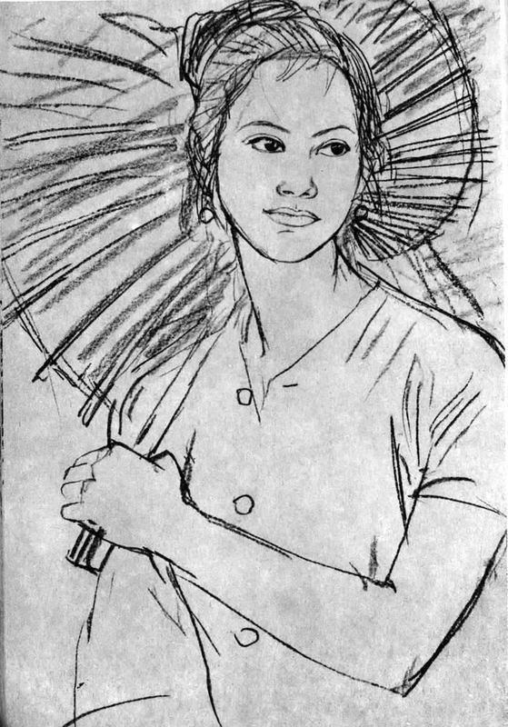 妈妈撑伞素描怎么画
