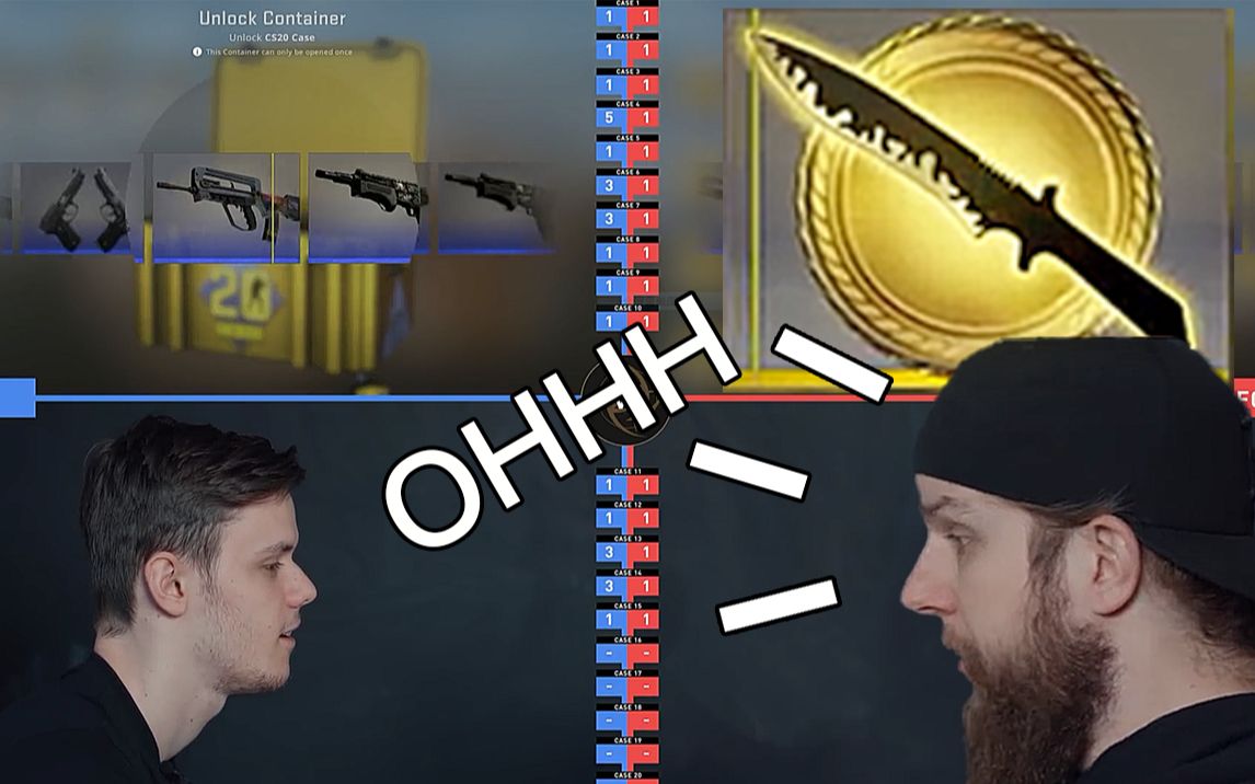 【中字幕】csgo nip里的 rez与老f的开箱比赛 老f人生中第一次出刀!